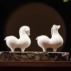 Horse Figurine - Decorative Ceramic White