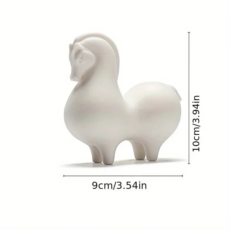 Horse Figurine - Decorative Ceramic White