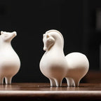 Horse Figurine - Decorative Ceramic White