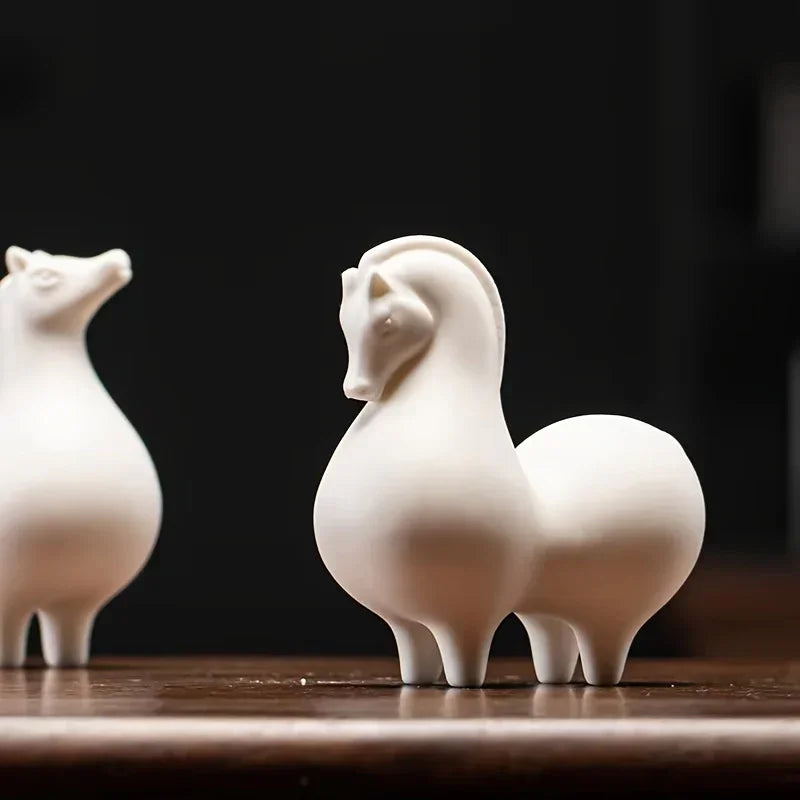 Horse Figurine - Decorative Ceramic White