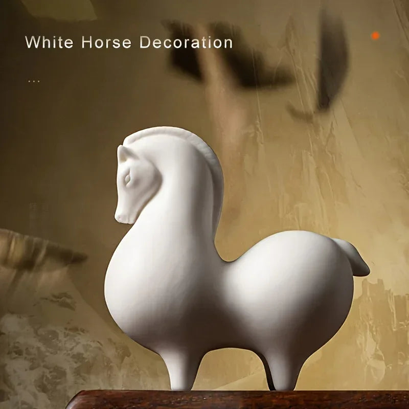 Horse Figurine - Decorative Ceramic White