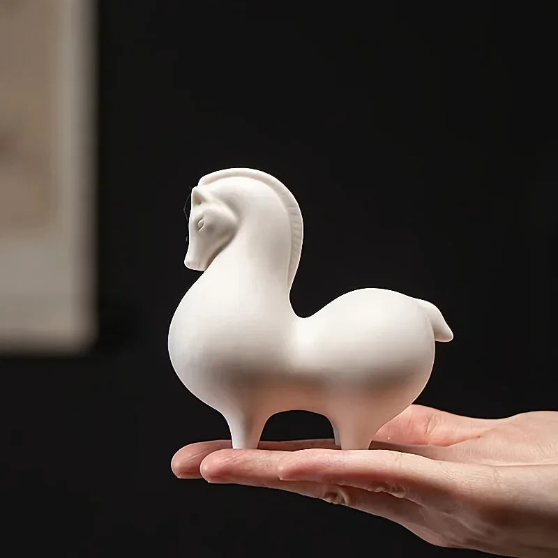 Horse Figurine - Decorative Ceramic White