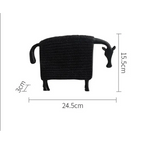 Black woven sheep-shaped horse figurine elegant ceramic with textured body, 24.5cm long and 15.5cm tall