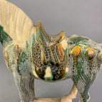 Vintage Figurine - Green Glazed Ceramic Statue, close-up view - House Of Avana