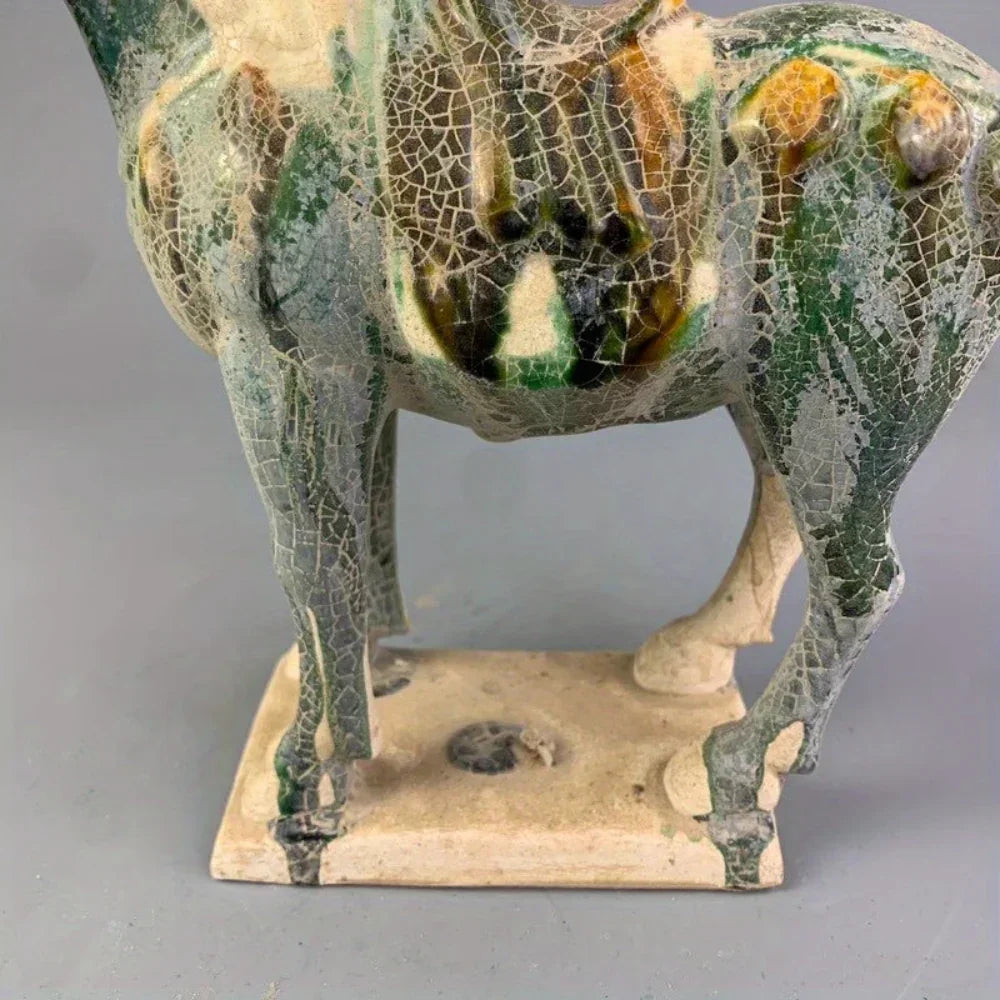 Vintage Figurine - Green Glazed Ceramic Statue, lifestyle image - House Of Avana