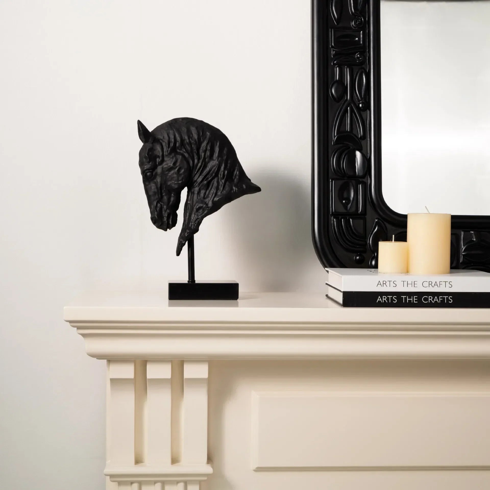 Horse Head - Decorative Black Figurine | Horse Sculpture | side view | Contemporary home decor | House of Avana