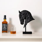 Horse Head - Decorative Black Figurine | Horse Sculpture | detail view | Contemporary home decor | House of Avana
