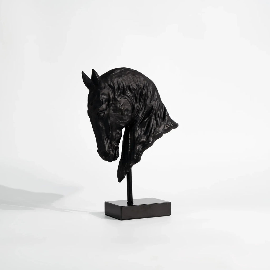 Horse Head - Decorative Black Figurine | Horse Sculpture | top view | Contemporary home decor | House of Avana