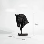 Horse Head - Decorative Black Figurine | Horse Sculpture | close-up | Contemporary home decor | House of Avana