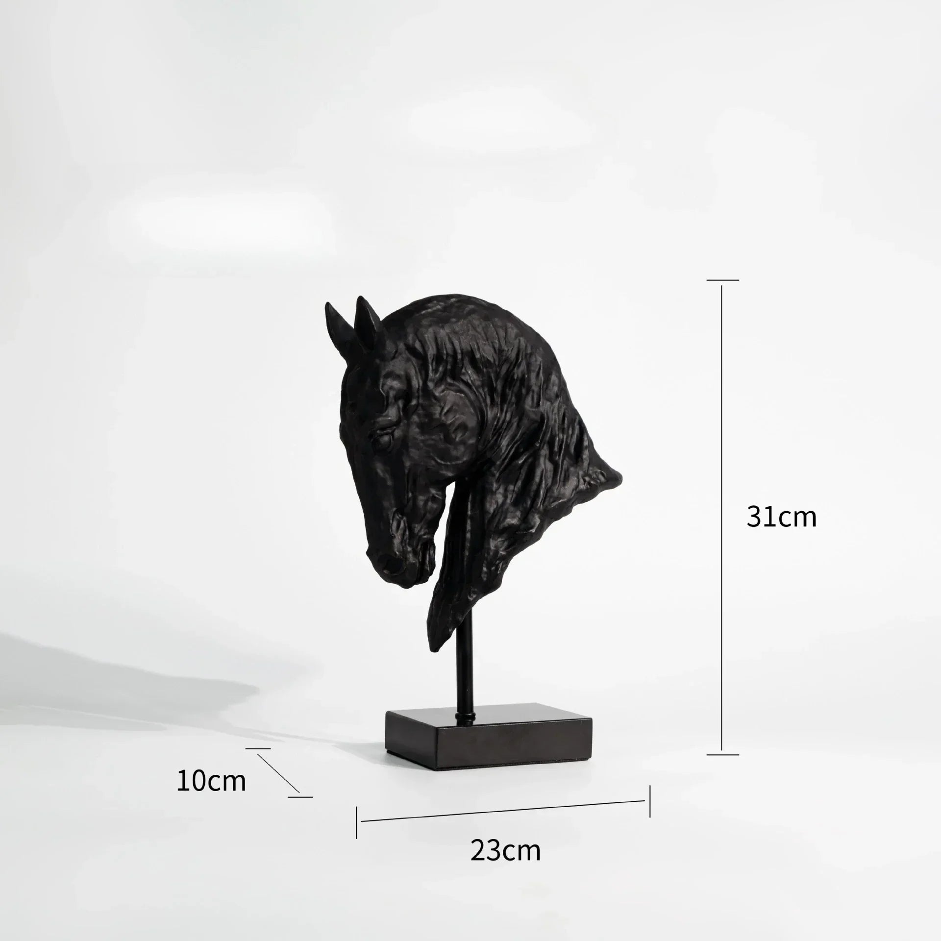 Horse Head - Decorative Black Figurine | Horse Sculpture | close-up | Contemporary home decor | House of Avana