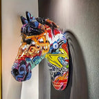 Glam Style Resin Horse Head Sculpture, Collectible Figurine Wall Art, Versatile Decor for Living Room,... - House Of Avana