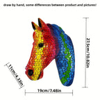 Glam Style Resin Horse Head Sculpture, Collectible Figurine Wall Art, Versatile Decor for Living Room,... - House Of Avana