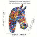 Glam Style Resin Horse Head Sculpture, Collectible Figurine Wall Art, Versatile Decor for Living Room,... - House Of Avana
