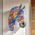 Glam Style Resin Horse Head Sculpture, Collectible Figurine Wall Art, Versatile Decor for Living Room,... - House Of Avana