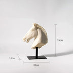 Horse Head - Retro Bronze Statue | Mixed (Metal and) Horse Sculpture | dimensions | Traditional home decor | House of Avana
