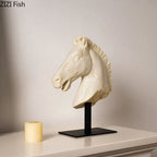 Horse Head - Retro Bronze Statue | Mixed (Metal and) Horse Sculpture | angle view | Traditional home decor | House of Avana