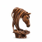 Horse Head Sculpture Artistic Gold and White for Home Decor Lovers