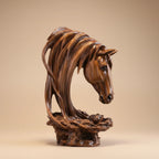 Horse Head Sculpture Artistic Gold and White for Home Decor Lovers