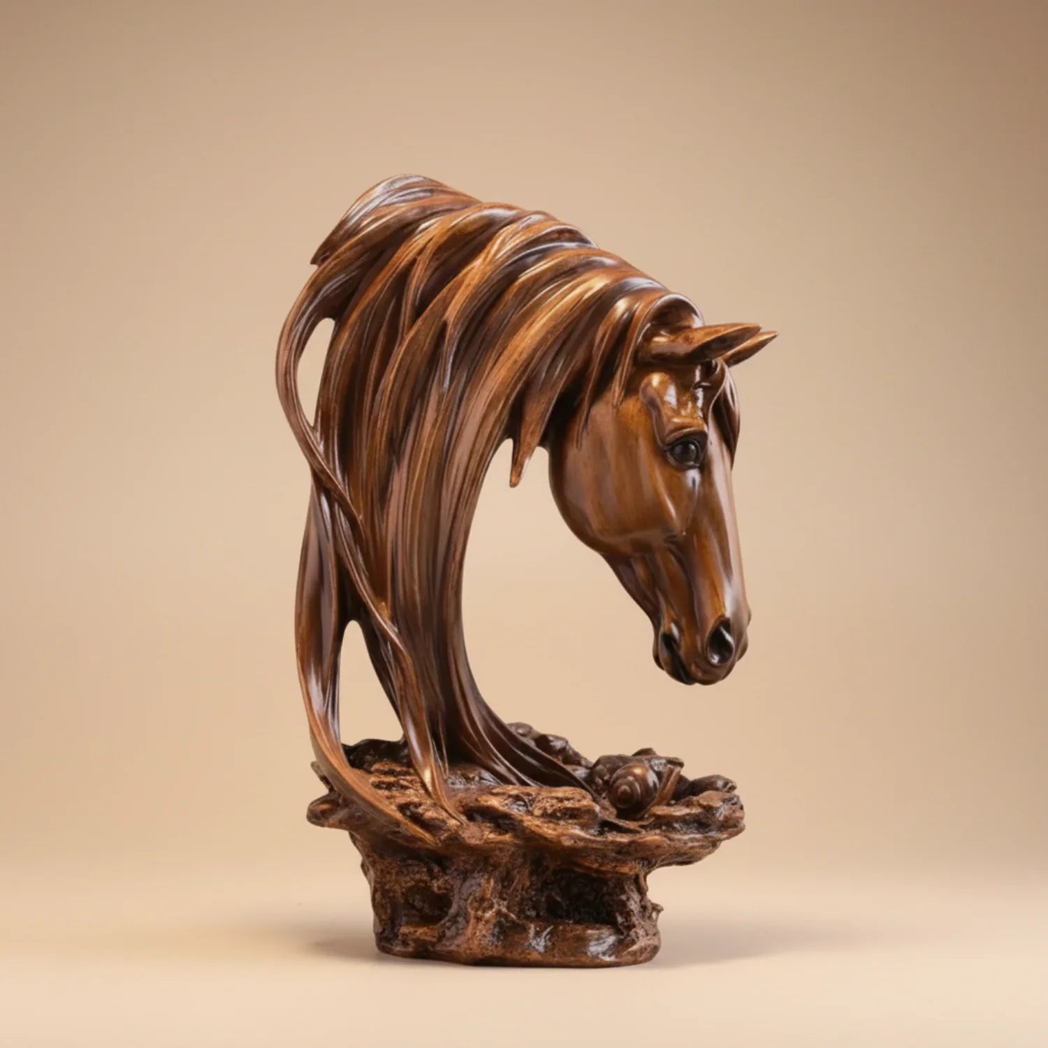 Horse Head Sculpture Artistic Gold and White for Home Decor Lovers