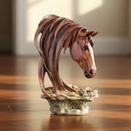 Horse Head Sculpture Artistic Gold and White for Home Decor Lovers