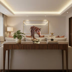 Horse Head Sculpture Artistic Gold and White for Home Decor Lovers