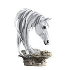 Bronze horse head figurine, intricately detailed sculpture - House of Avana