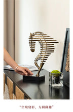 Horse Head Sculpture - Geometric Metal | Mixed (Metal and Marble) Horse Sculpture | room setting | Abstract home decor | House of Avana