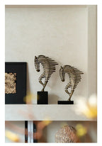 Horse Head Sculpture - Geometric Metal | Mixed (Metal and Marble) Horse Sculpture | overhead view | Abstract home decor | House of Avana