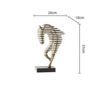 Horse Head Sculpture - Geometric Metal | Mixed (Metal and Marble) Horse Sculpture | product view 19 | Abstract home decor | House of Avana