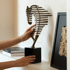 Horse Head Sculpture - Geometric Metal | Mixed (Metal and Marble) Horse Sculpture | side view | Abstract home decor | House of Avana