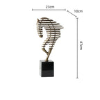 Horse Head Sculpture - Geometric Metal | Mixed (Metal and Marble) Horse Sculpture | product view 20 | Abstract home decor | House of Avana