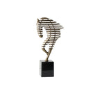 Horse Head Sculpture - Geometric Metal | Mixed (Metal and Marble) Horse Sculpture | top view | Abstract home decor | House of Avana