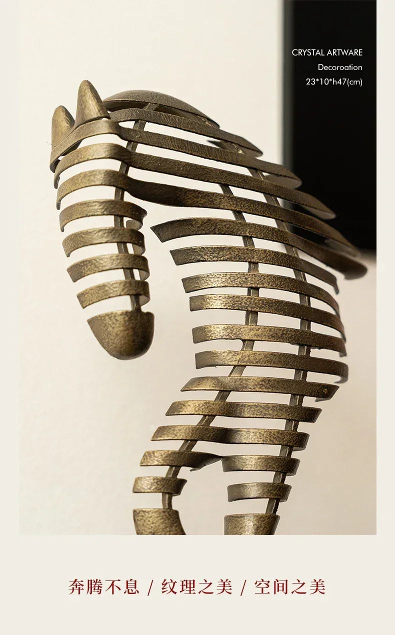 Horse Head Sculpture - Geometric Metal | Mixed (Metal and Marble) Horse Sculpture | lifestyle | Abstract home decor | House of Avana