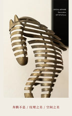 Horse Head Sculpture - Geometric Metal | Mixed (Metal and Marble) Horse Sculpture | lifestyle | Abstract home decor | House of Avana