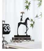 Horse Sculpture - Decorative Horse Figurine | Mixed (Metal and Marble) Horse Sculpture | texture detail | Abstract home decor | House of Avana