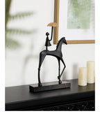 Horse Sculpture - Decorative Horse Figurine | Mixed (Metal and Marble) Horse Sculpture | room setting | Abstract home decor | House of Avana