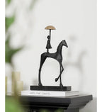 Horse Sculpture - Decorative Horse Figurine | Mixed (Metal and Marble) Horse Sculpture | overhead view | Abstract home decor | House of Avana