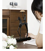 Horse Sculpture - Decorative Horse Figurine | Mixed (Metal and Marble) Horse Sculpture | product view 16 | Abstract home decor | House of Avana