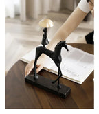 Horse Sculpture - Decorative Horse Figurine | Mixed (Metal and Marble) Horse Sculpture | product view 17 | Abstract home decor | House of Avana