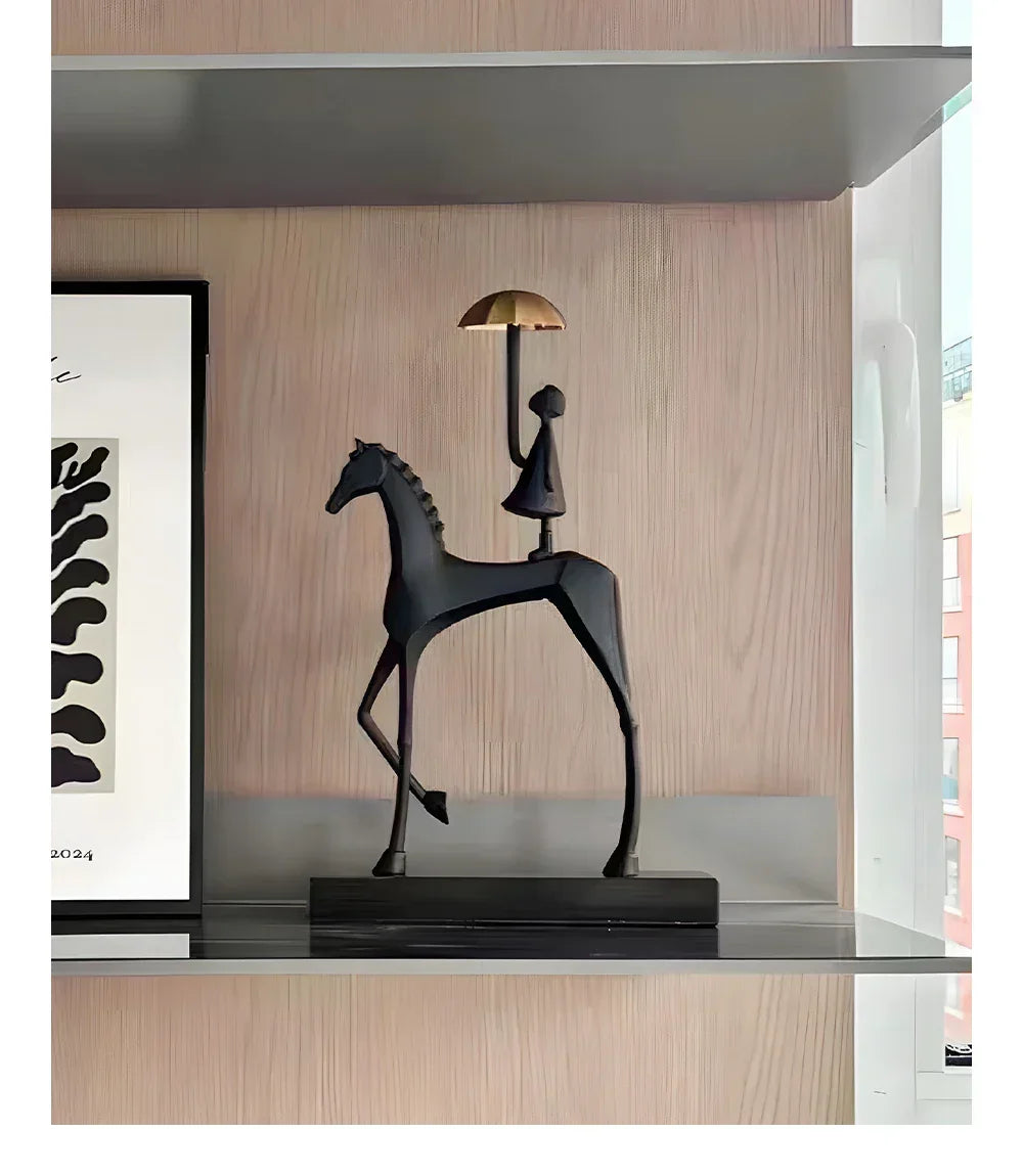 Horse Sculpture - Decorative Horse Figurine | Mixed (Metal and Marble) Horse Sculpture | product view 22 | Abstract home decor | House of Avana