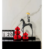 Horse Sculpture - Decorative Horse Figurine | Mixed (Metal and Marble) Horse Sculpture | product view 27 | Abstract home decor | House of Avana