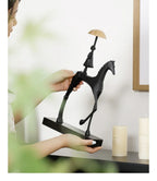 Horse Sculpture - Decorative Horse Figurine | Mixed (Metal and Marble) Horse Sculpture | product view 28 | Abstract home decor | House of Avana