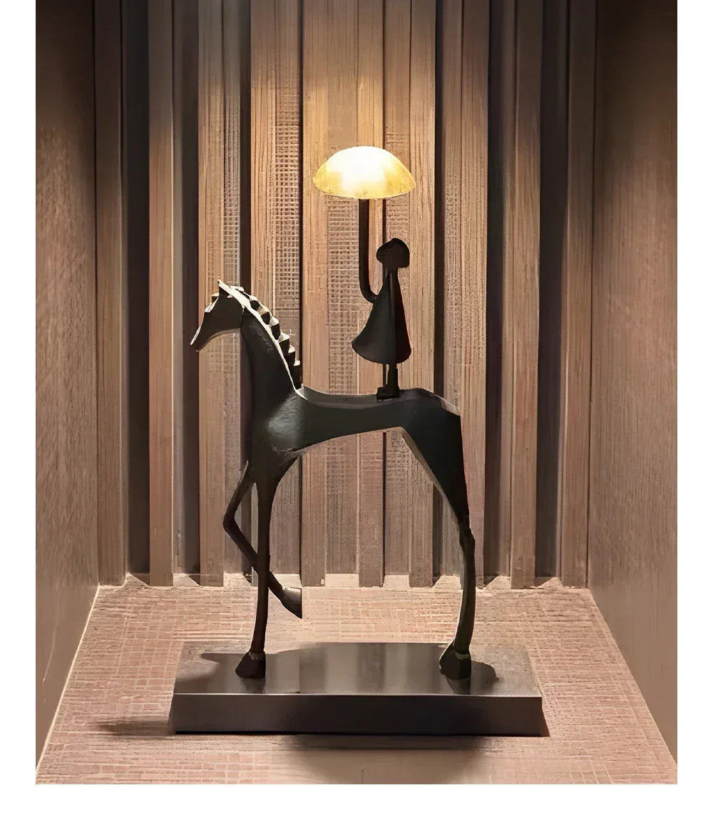 Horse Sculpture - Decorative Horse Figurine | Mixed (Metal and Marble) Horse Sculpture | product view 29 | Abstract home decor | House of Avana