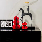 Horse Sculpture - Decorative Horse Figurine | Mixed (Metal and Marble) Horse Sculpture | back view | Abstract home decor | House of Avana