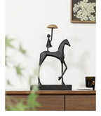Horse Sculpture - Decorative Horse Figurine | Mixed (Metal and Marble) Horse Sculpture | product view 30 | Abstract home decor | House of Avana