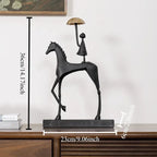 Horse Sculpture - Decorative Horse Figurine | Mixed (Metal and Marble) Horse Sculpture | product view 31 | Abstract home decor | House of Avana