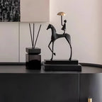 Horse Sculpture - Decorative Horse Figurine | Mixed (Metal and Marble) Horse Sculpture | detail view | Abstract home decor | House of Avana