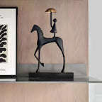 Horse Sculpture - Decorative Horse Figurine | Mixed (Metal and Marble) Horse Sculpture | angle view | Abstract home decor | House of Avana