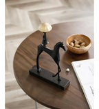 Horse Sculpture - Decorative Horse Figurine | Mixed (Metal and Marble) Horse Sculpture | in-room display | Abstract home decor | House of Avana