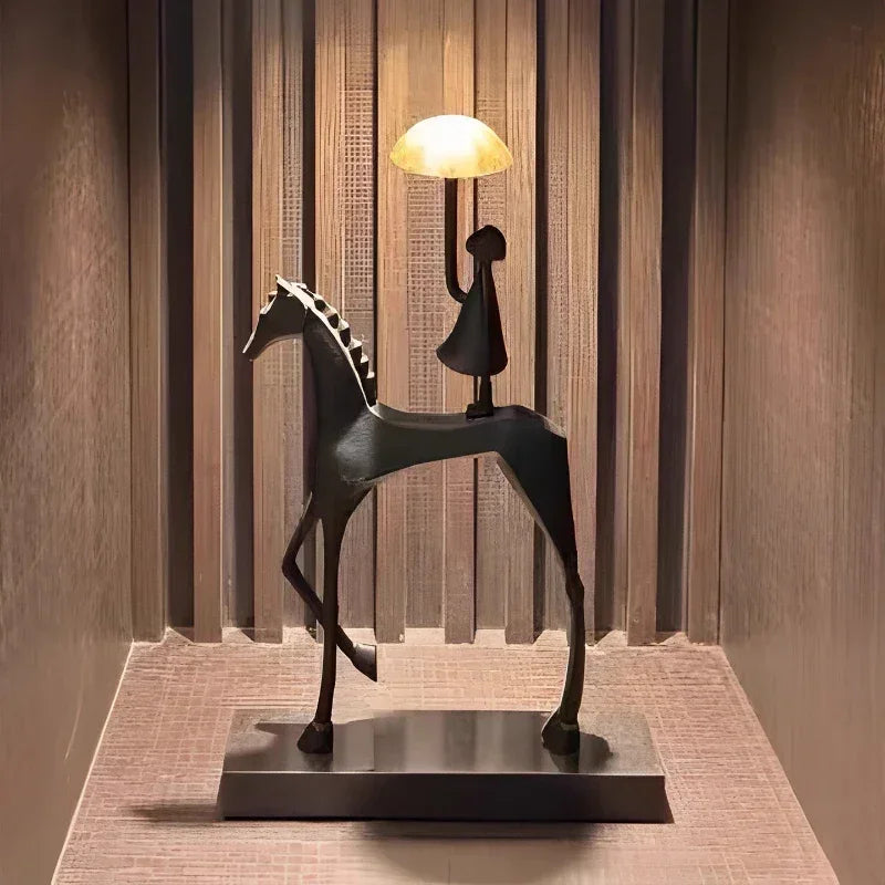 Horse Sculpture - Decorative Horse Figurine | Mixed (Metal and Marble) Horse Sculpture | front view | Abstract home decor | House of Avana